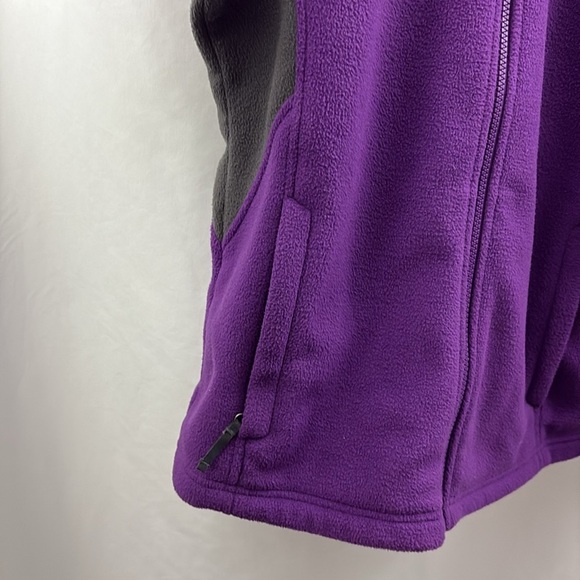 The North Face Girls Fleece Jacket Size XL Purple Gray Full Zip - Picture 5 of 10